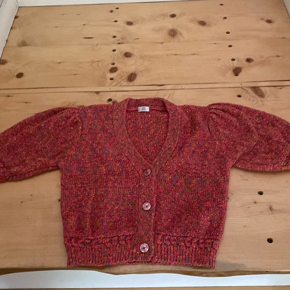 Aritzia Little Moon Bonbon  Cardigan in Bright Pink Rainbow - Picture 1 of 3